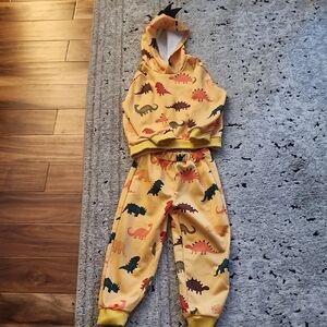 Dinosaur Print Hoodie and Pants Set